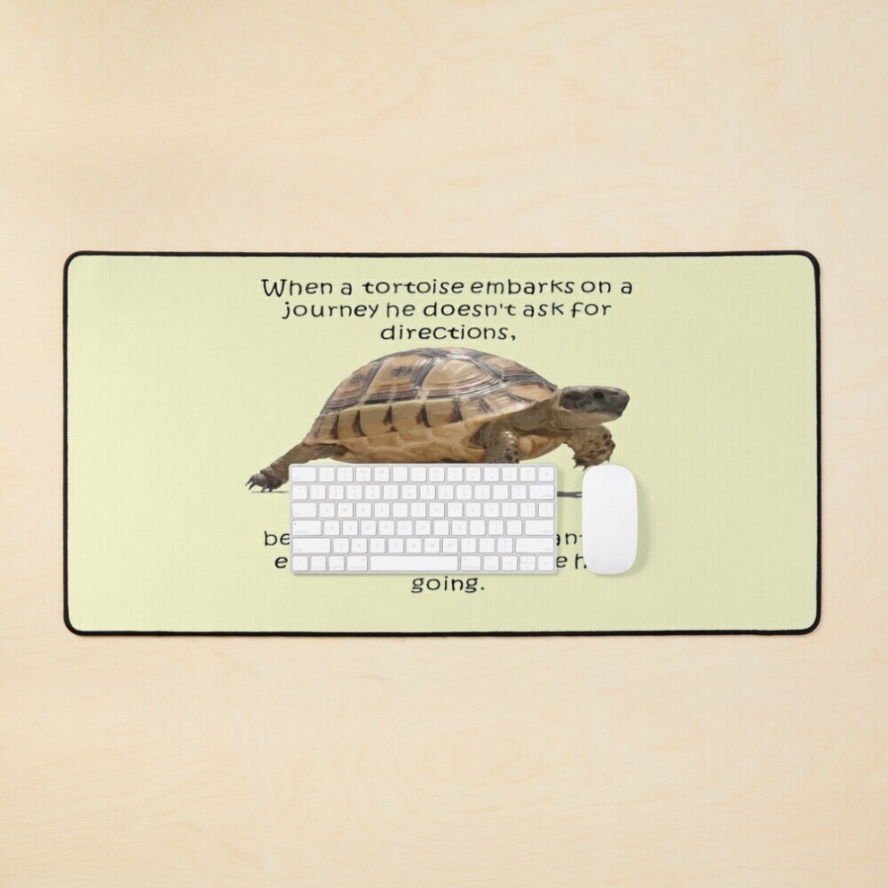 Desk Mat When A Tortoise Embarks On A Journey African Proverb Large Gaming Mouse Pad 35X16 Inch 7802738393200