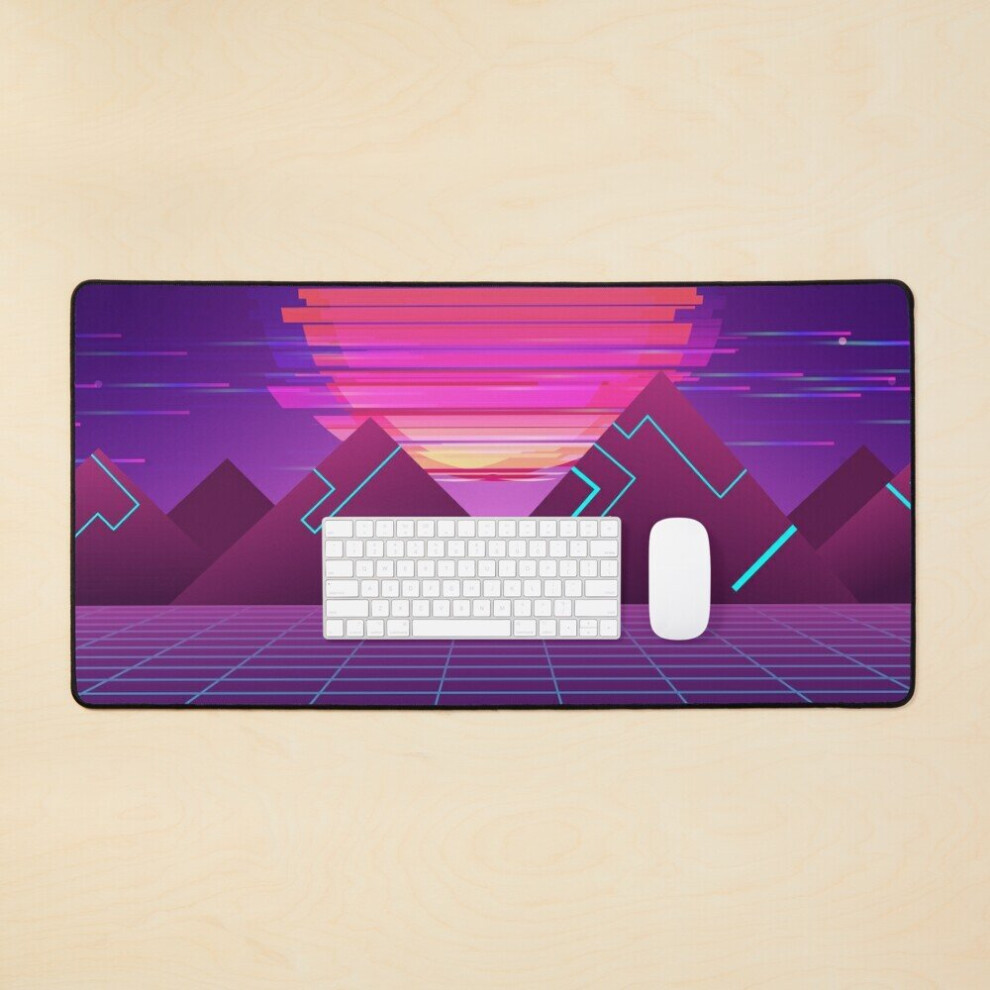 Desk Mat Futuristic Cyberscape Sunset Large Gaming Mouse Pad 35X16 Inch 7802738324365