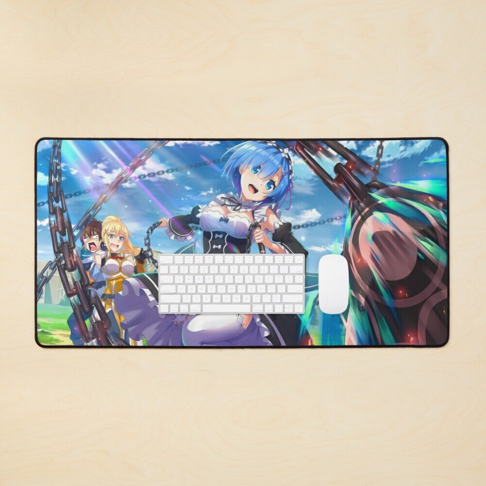 Desk Mat [Konosuba / Re:zero] Rem Large Gaming Mouse Pad 35X16 Inch 7802738338669