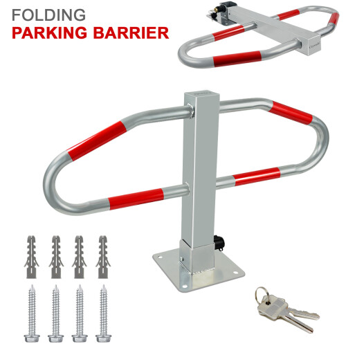 Folding Locking Parking Bollard Post Barrier Security Driveway Car Park Drive UK