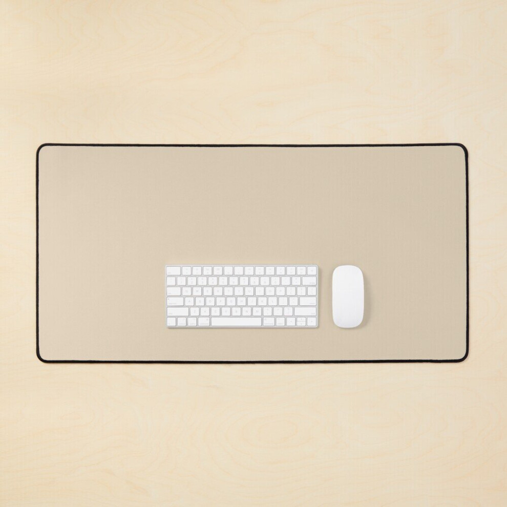 Desk Mat Best Seller Pastel Solid Color Pairs With Ppg Glidden Alpaca Wool Ppg14-19 Large Gaming Mouse Pad 35X16 Inch Beige/Cream 7802738324402