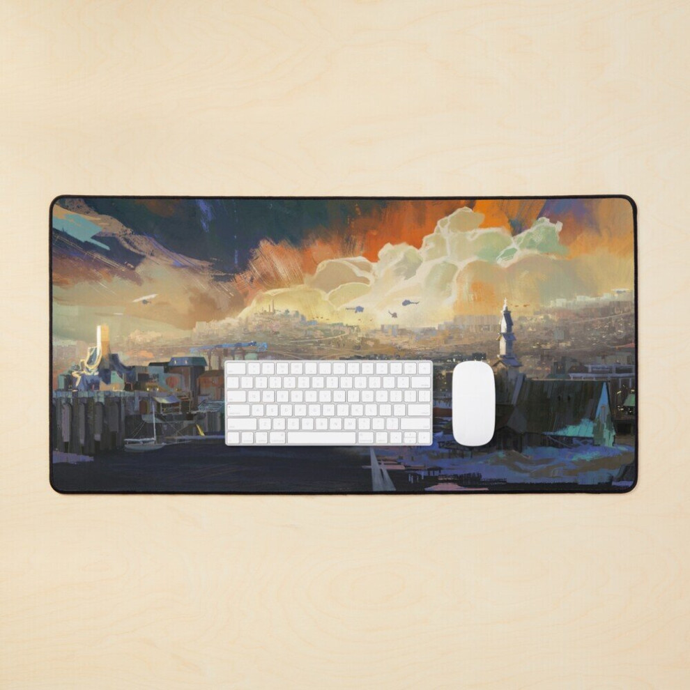 Desk Mat Skyline Large Gaming Mouse Pad 35X16 Inch 7802738326819