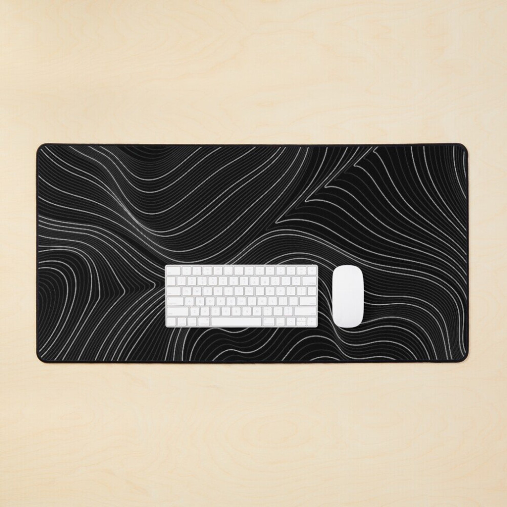 Desk Mat Abstract Large Gaming Mouse Pad 35X16 Inch Black 7802738324419