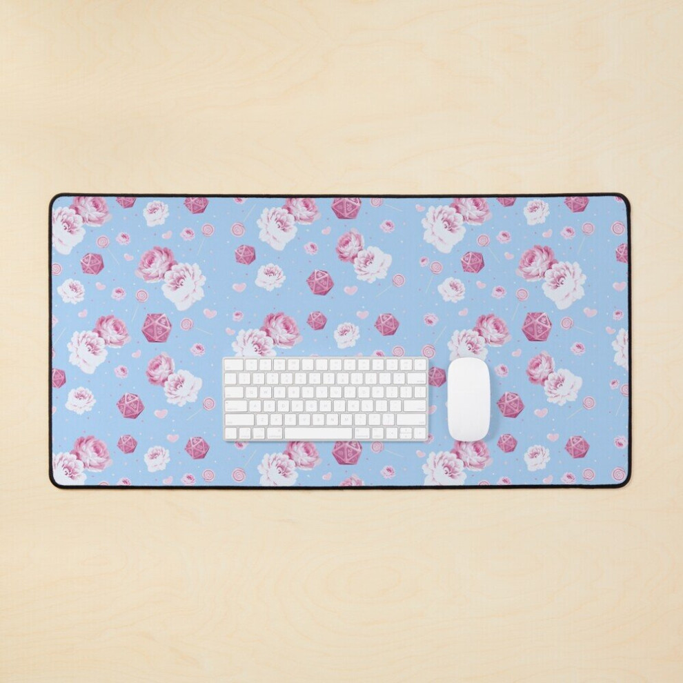 Desk Mat Floral Dice Large Gaming Mouse Pad 35X16 Inch 7802738408911