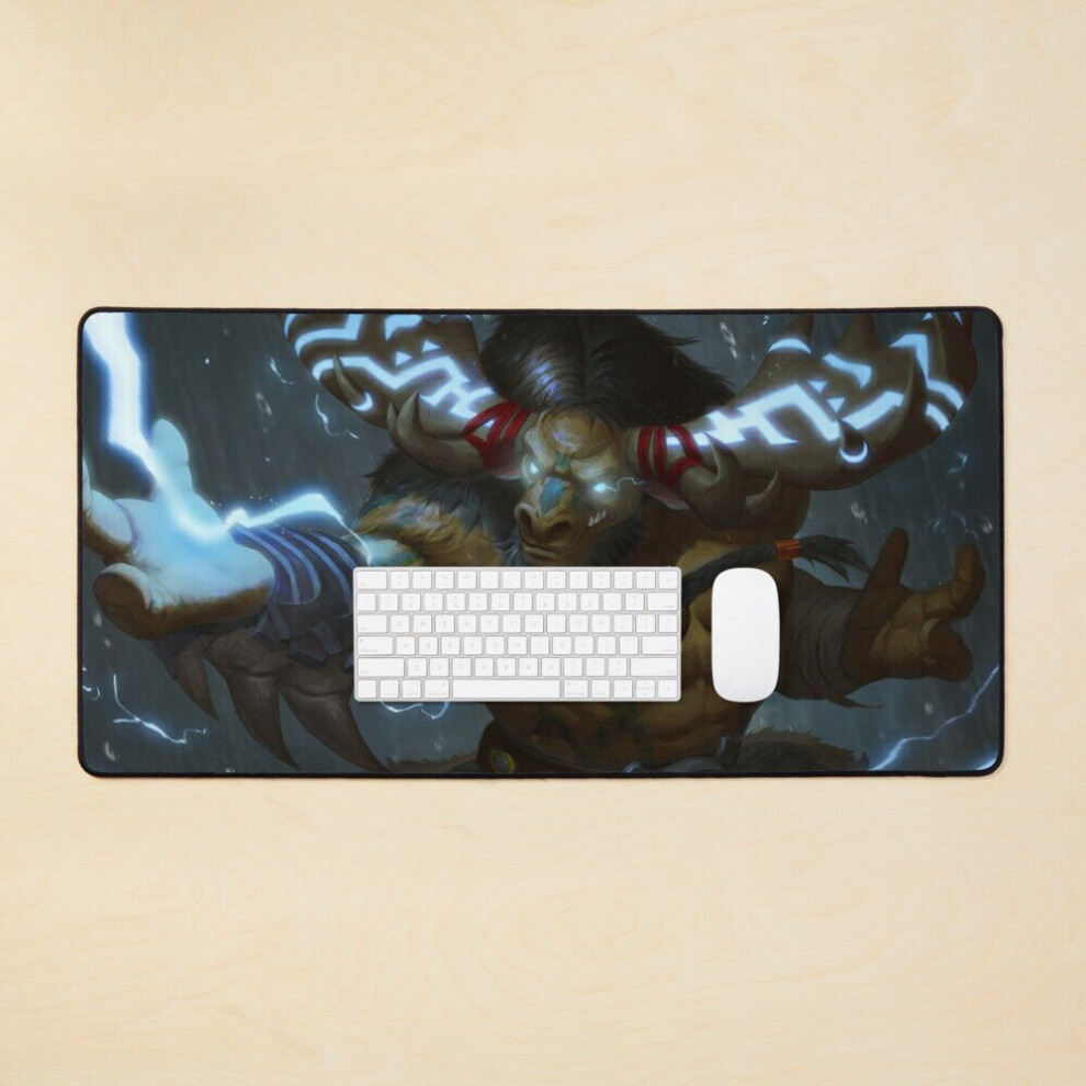 Desk Mat Tauren Shaman Casting Large Gaming Mouse Pad 35X16 Inch 7802738393989