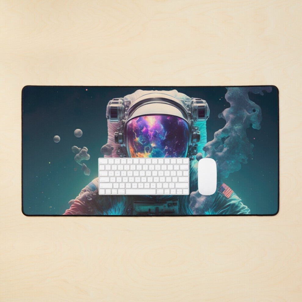 Desk Mat Astronaut Floating Through Space Large Gaming Mouse Pad 35X16 Inch 7802738365757