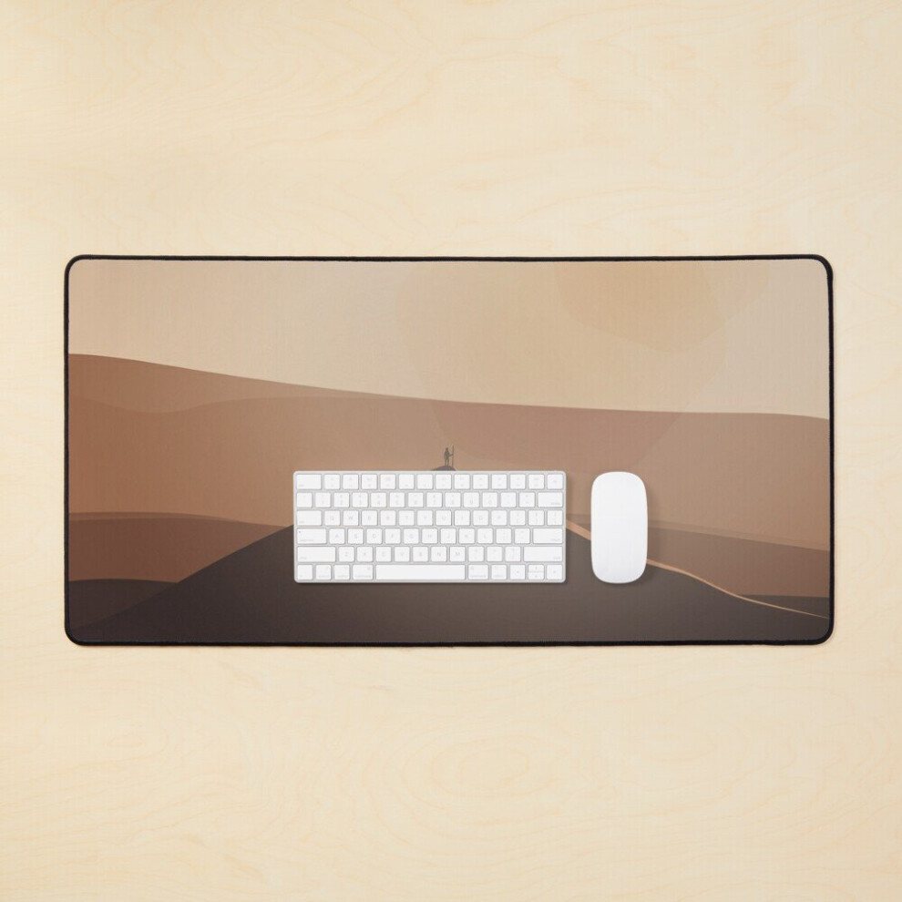 Desk Mat Alone In The Sand Dune Horizon Large Gaming Mouse Pad 35X16 Inch 7802738326840