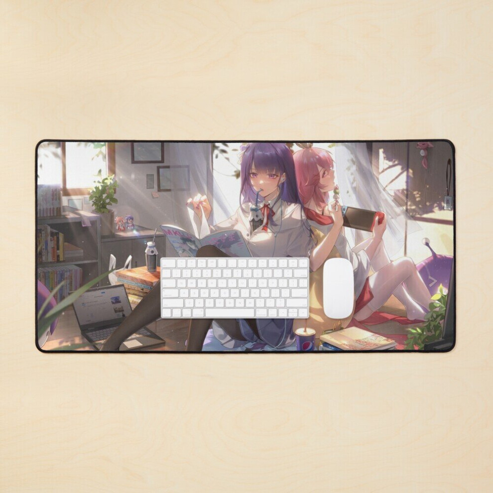 Desk Mat Raiden Shogun Yae Miko Genshin Impact Large Gaming Mouse Pad 35X16 Inch 7802738355475