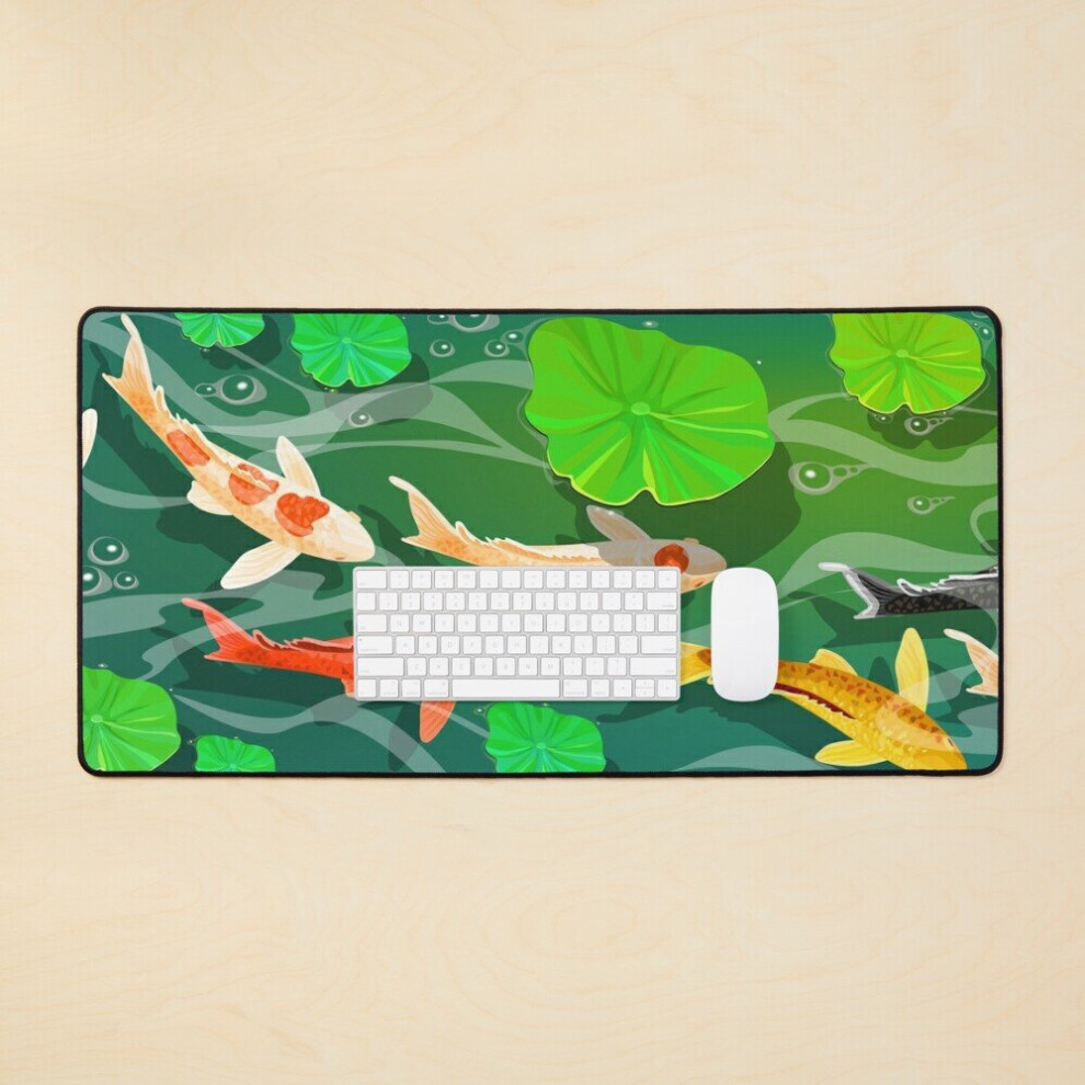 Desk Mat Koi Fish Large Gaming Mouse Pad 35X16 Inch 7802738373240