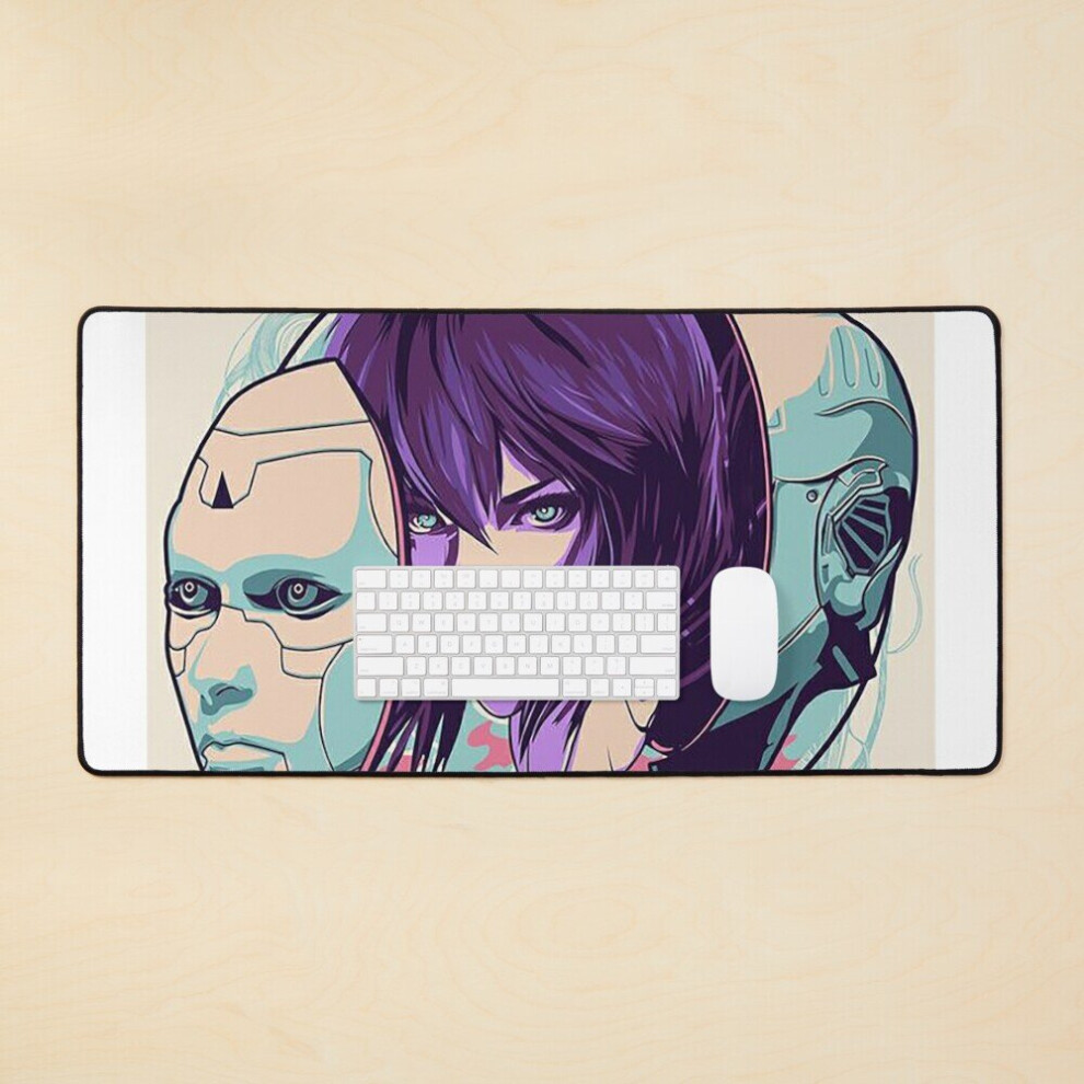 Desk Mat Ghost In The Shell 'Split Mask' Large Gaming Mouse Pad 35X16 Inch 7802738324396