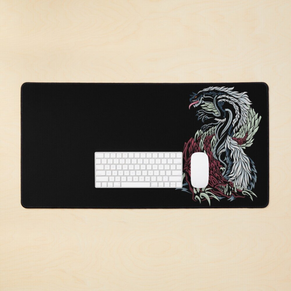 Desk Mat Monster Hunter - Tobi-Kadachi and Odogaron Large Gaming Mouse Pad 35x16 inch