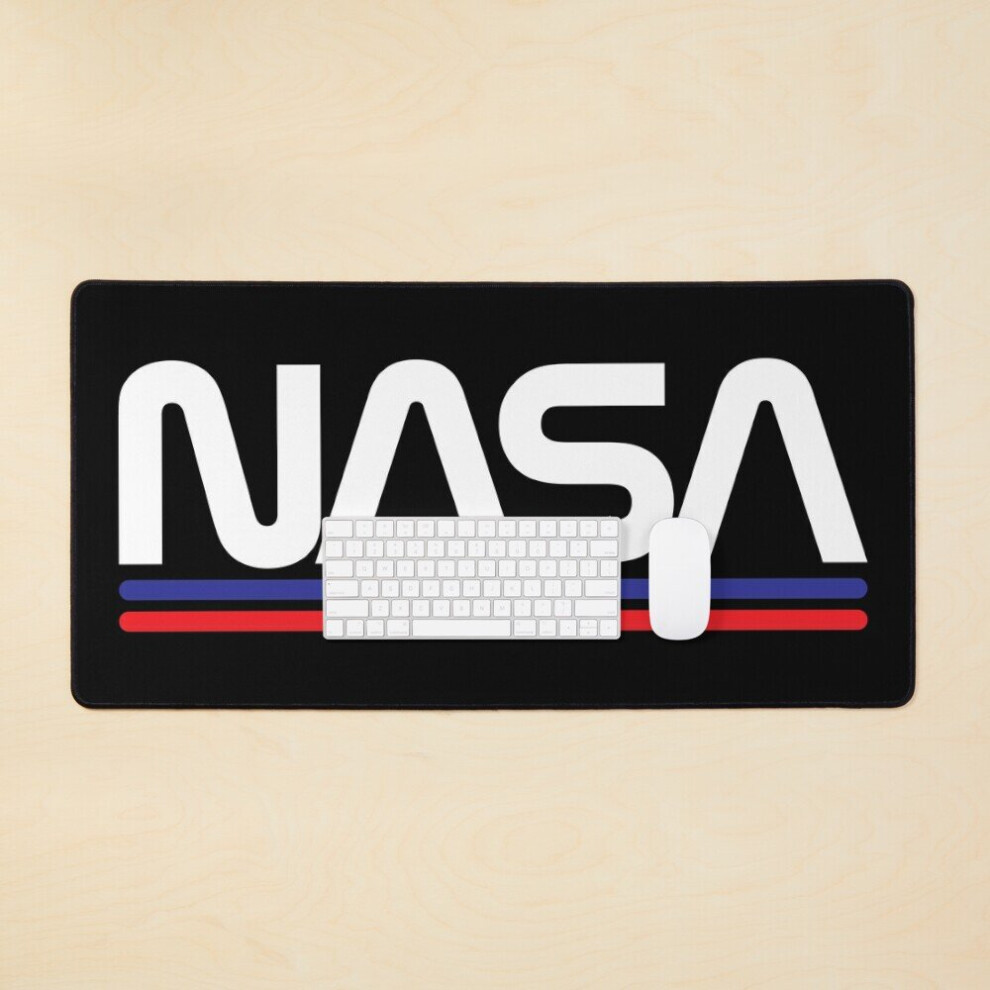Desk Mat Nasa Worm Logo Large Gaming Mouse Pad 35X16 Inch White 7802738381672