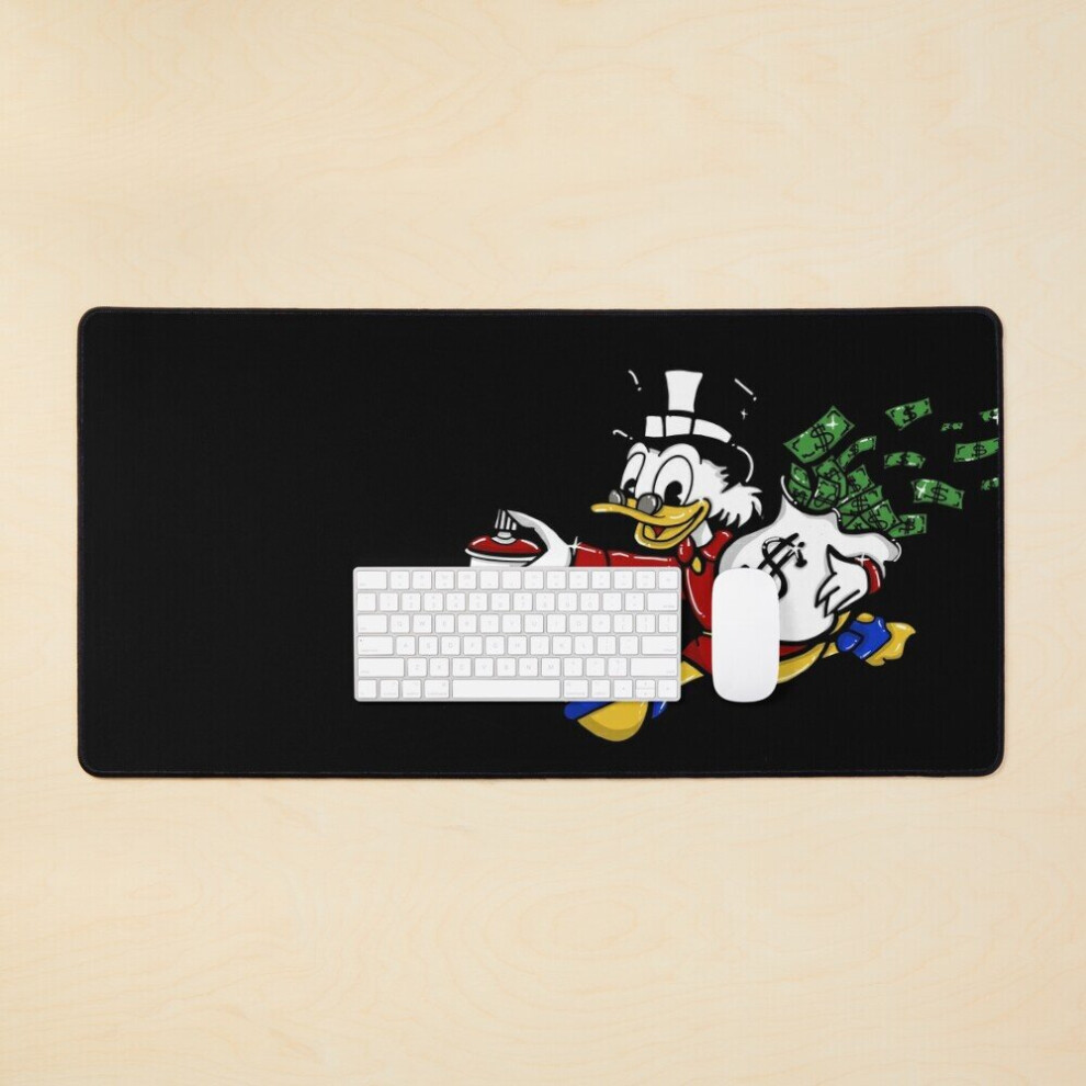 Desk Mat Scrooge Mcduck And Money Large Gaming Mouse Pad 35X16 Inch 7802738329469