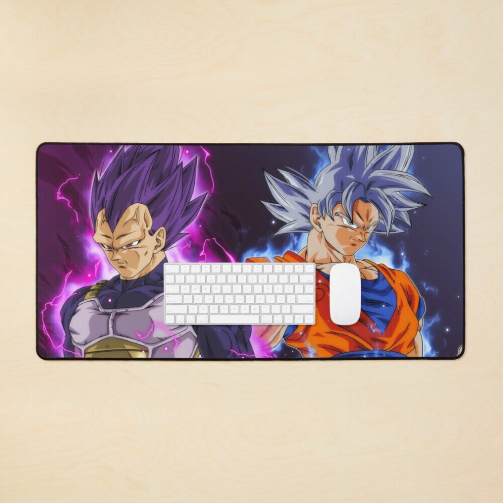 Desk Mat Goku Ultra Instinct And Vegeta Ultra Ego Large Gaming Mouse Pad 35X16 Inch 7802738331929