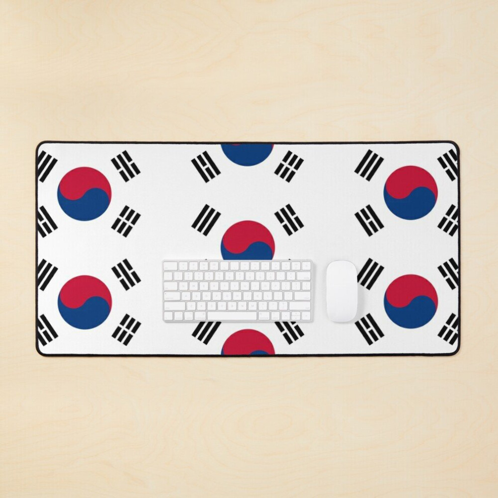 Desk Mat South Korea South Korean Flag Large Gaming Mouse Pad 35X16 Inch 7802738366174