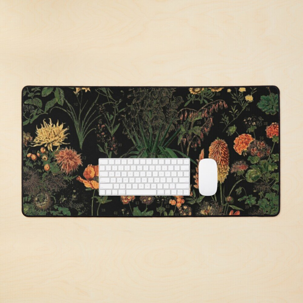 Desk Mat Midnight Floral Large Gaming Mouse Pad 35X16 Inch 7802738372724