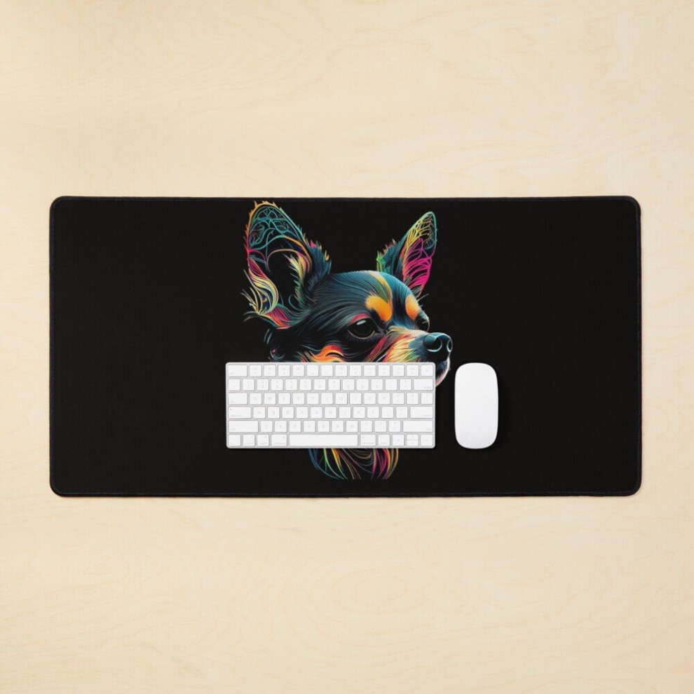 Desk Mat Chihuahua Pop Art Design Colorful Chihuahua Lover Design Large Gaming Mouse Pad 35X16 Inch 7802738354171