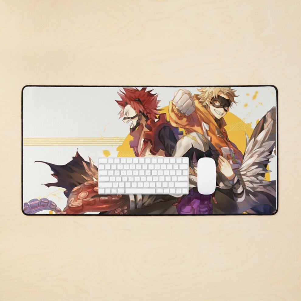 Desk Mat Kirishima, Amajiki, And Fatgum - My Hero Academia Large Gaming Mouse Pad 35X16 Inch 7802738361636