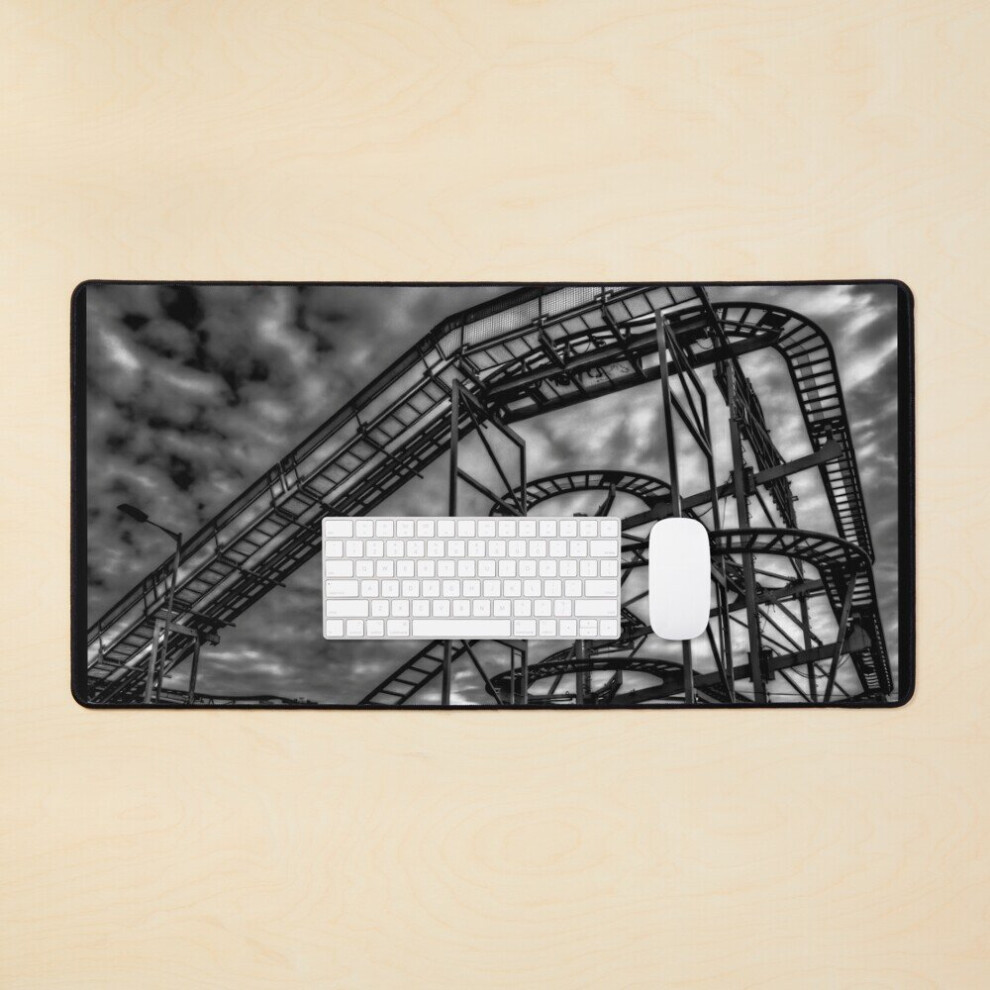 Desk Mat Monochrome Rollercoaster Large Gaming Mouse Pad 35X16 Inch 7802738334487