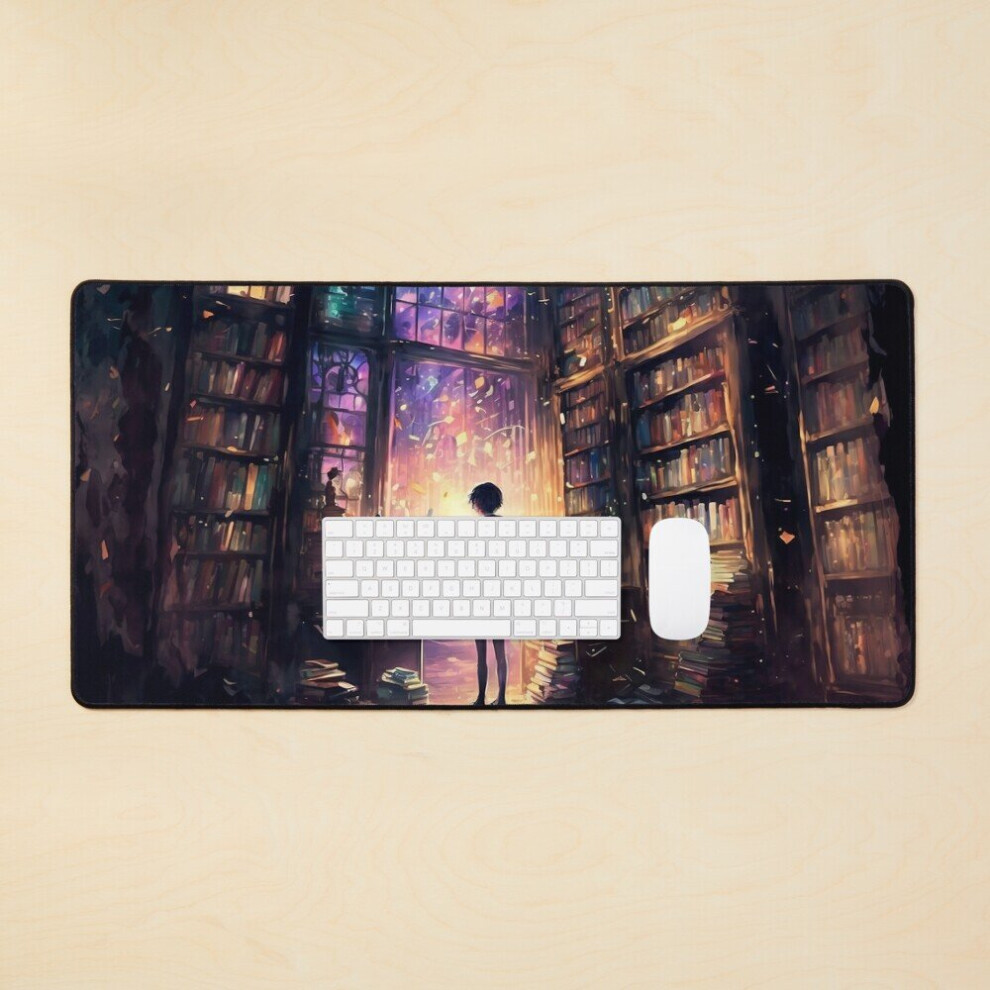 Desk Mat Library Of Dreams Large Gaming Mouse Pad 35X16 Inch 7802738357769
