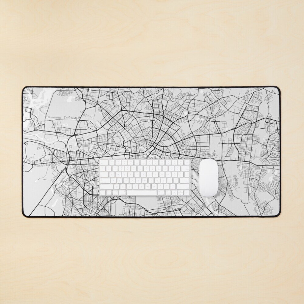 Desk Mat Berlin City Map Of Germany - Large Gaming Mouse Pad 35X16 Inch Light 7802738356489