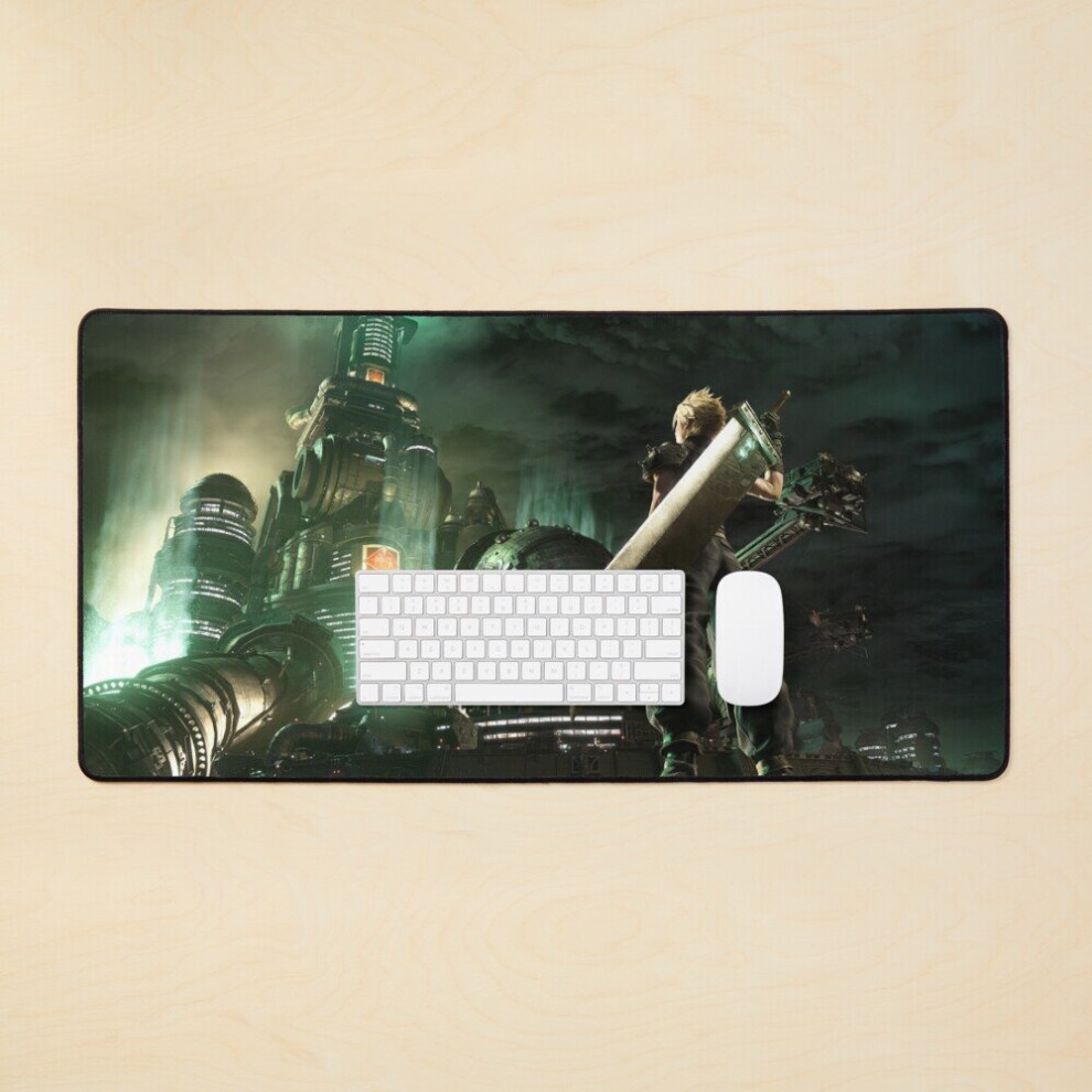 Desk Mat Cloud Strife Vs Shinra [Remake] Large Gaming Mouse Pad 35X16 Inch 7802738344462