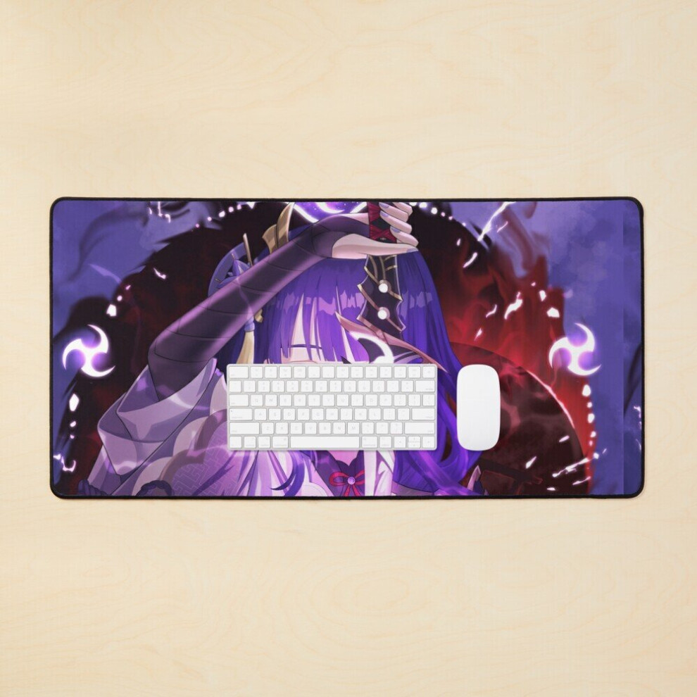 Desk Mat Raiden Shogun (Baal) - Genshin Impact Large Gaming Mouse Pad 35X16 Inch 7802738377811