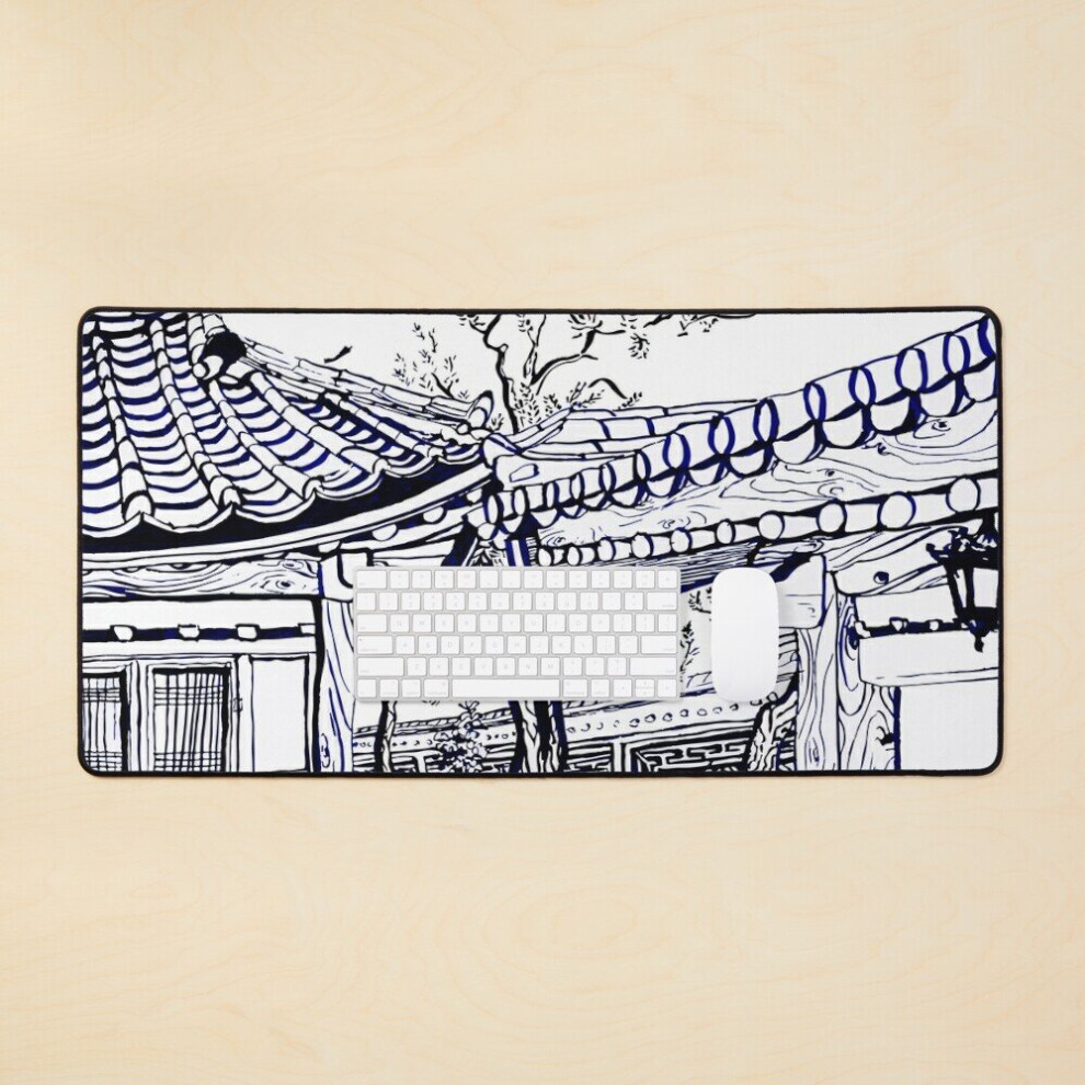 Desk Mat Hanok Yard Large Gaming Mouse Pad 35X16 Inch 7802738388442