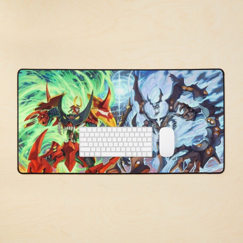 Desk Mat Gurren Lagann - Duo Fight Large Gaming Mouse Pad 35X16 Inch 7802738353785