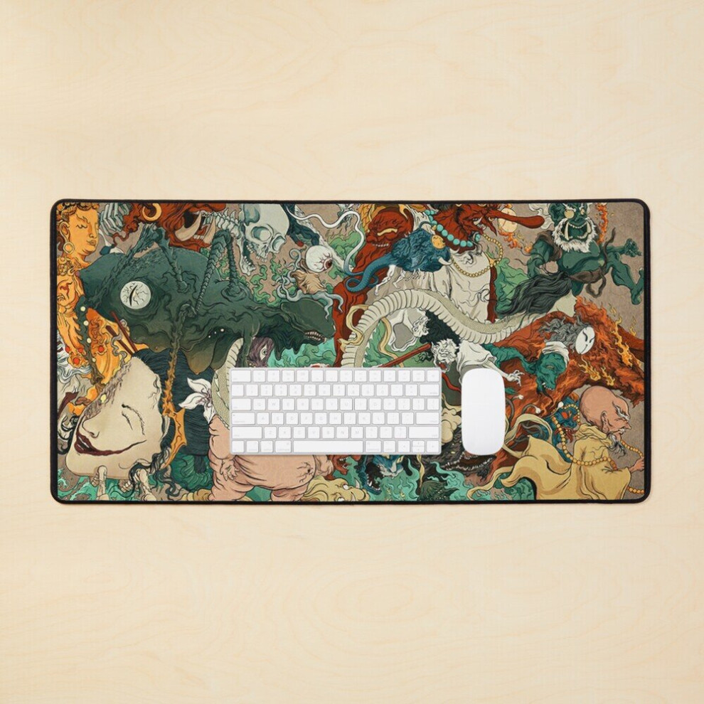 Desk Mat Japanese Kaiju Monsters Large Gaming Mouse Pad 35X16 Inch 7802738311419