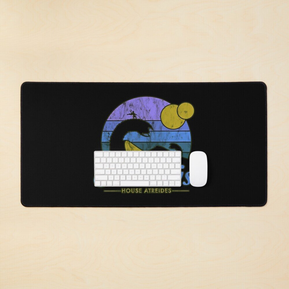 Desk Mat Dune Surf Sandworm Assakis Desert Large Gaming Mouse Pad 35X16 Inch Yellow 7802738363746