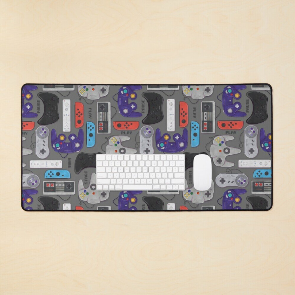 Desk Mat N Controllers Pattern Large Gaming Mouse Pad 35X16 Inch 7802738345568