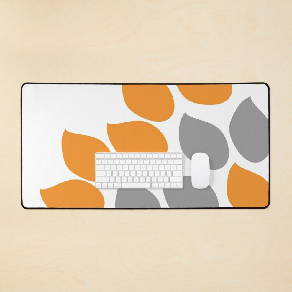 Desk Mat Leaf Design - Soda And Large Gaming Mouse Pad 35X16 Inch Orange/Grey 7802738388534