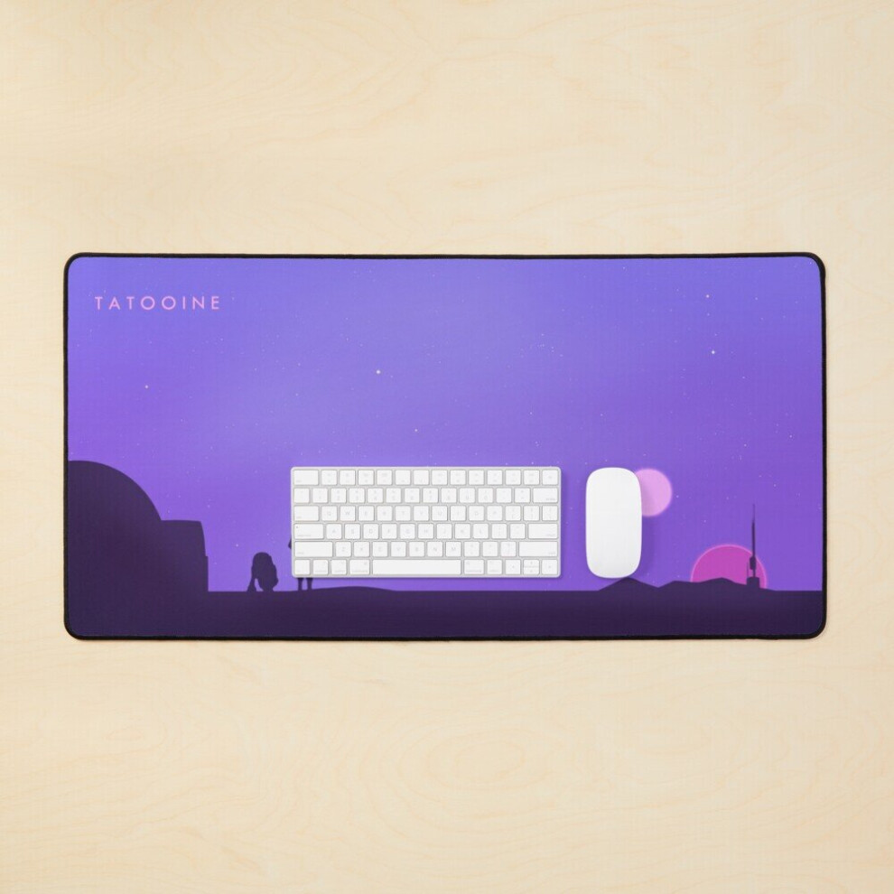 Desk Mat Binary Suns Night Scene Large Gaming Mouse Pad 35X16 Inch 7802738311907