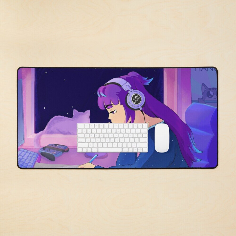Desk Mat Syn Nova Lofi Girl Large Gaming Mouse Pad 35X16 Inch 7802738341188