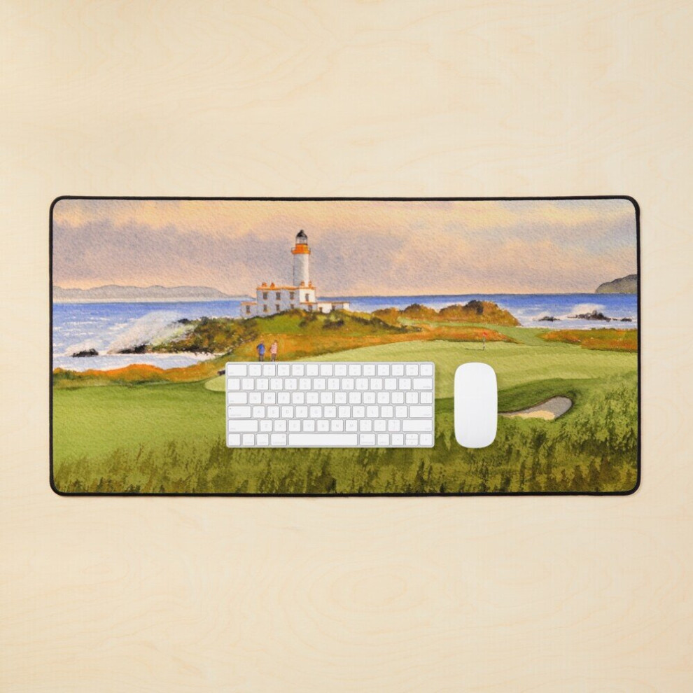 Desk Mat Turnberry Golf Course Scotland 9Th Large Gaming Mouse Pad 35X16 Inch Green 7802738364194