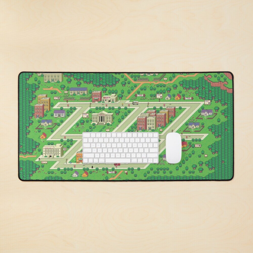 Desk Mat Earthbound Onett Map Large Gaming Mouse Pad 35X16 Inch 7802738309805
