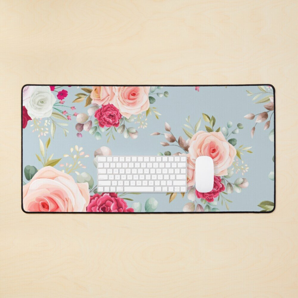 Desk Mat Best Floral Large Gaming Mouse Pad 35X16 Inch 7802738375930