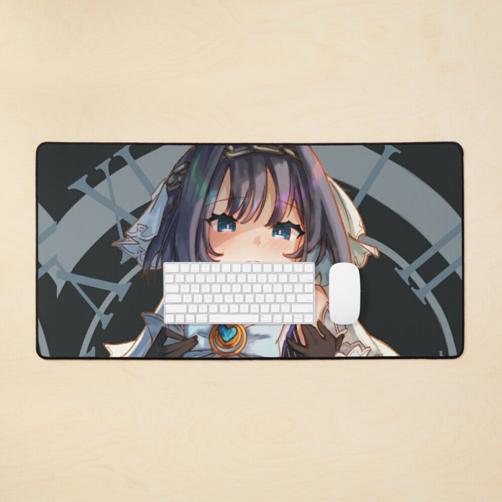 Desk Mat Ouro Kronii Large Gaming Mouse Pad 35X16 Inch 7802738339451