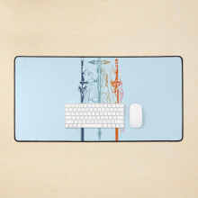 Desk Mat Sword Art Online Kirito and Asuna Large Gaming Mouse Pad 35x16 inch