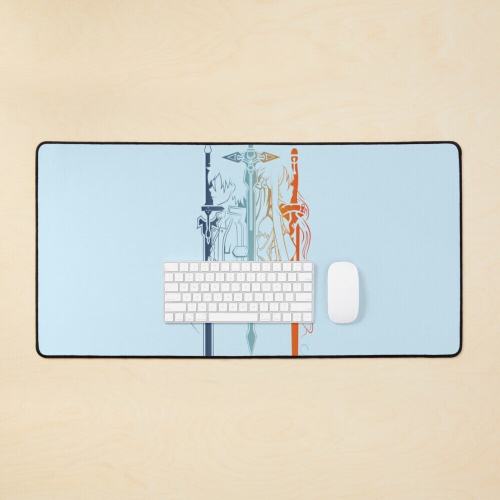 Desk Mat Sword Art Online Kirito And Asuna Large Gaming Mouse Pad 35X16 Inch 7802738365511