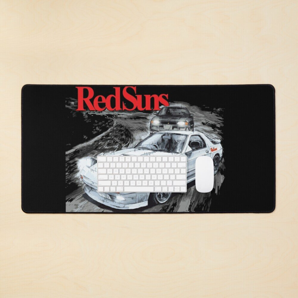 Desk Mat Initial D - Suns Vs Team Emperior Mountain Drift Racing Tandem Takahashi Fc Vs Kyoichi Sudo Evo Large Gaming Mouse Pad 35X16 Inch Red 7802738400472