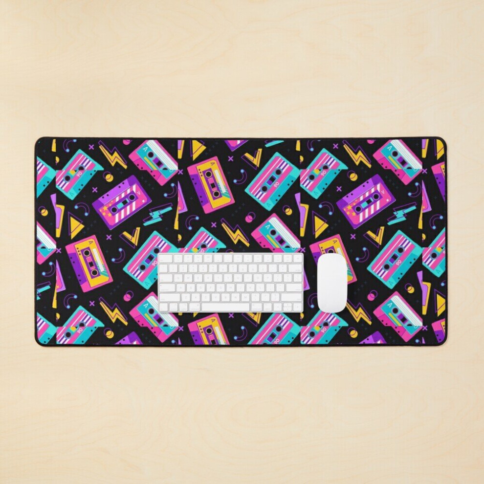 Desk Mat 90S Cassette Pattern Large Gaming Mouse Pad 35X16 Inch 7802738340310