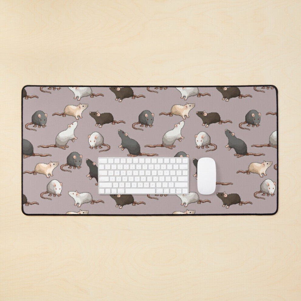 Desk Mat Pixel Rats On Repeat Large Gaming Mouse Pad 35X16 Inch 7802738356182