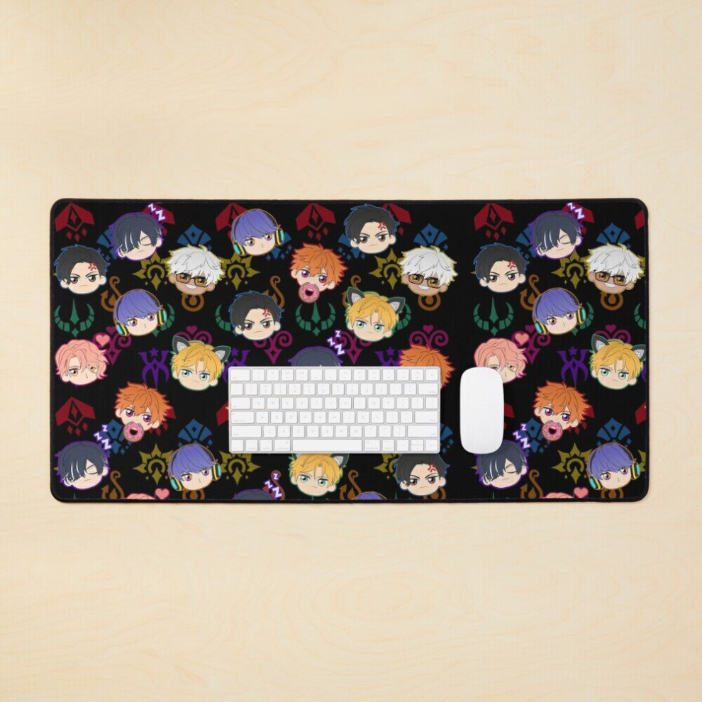 Desk Mat Obey Me - Demon Brothers Pattern Large Gaming Mouse Pad 35X16 Inch 7802738324495
