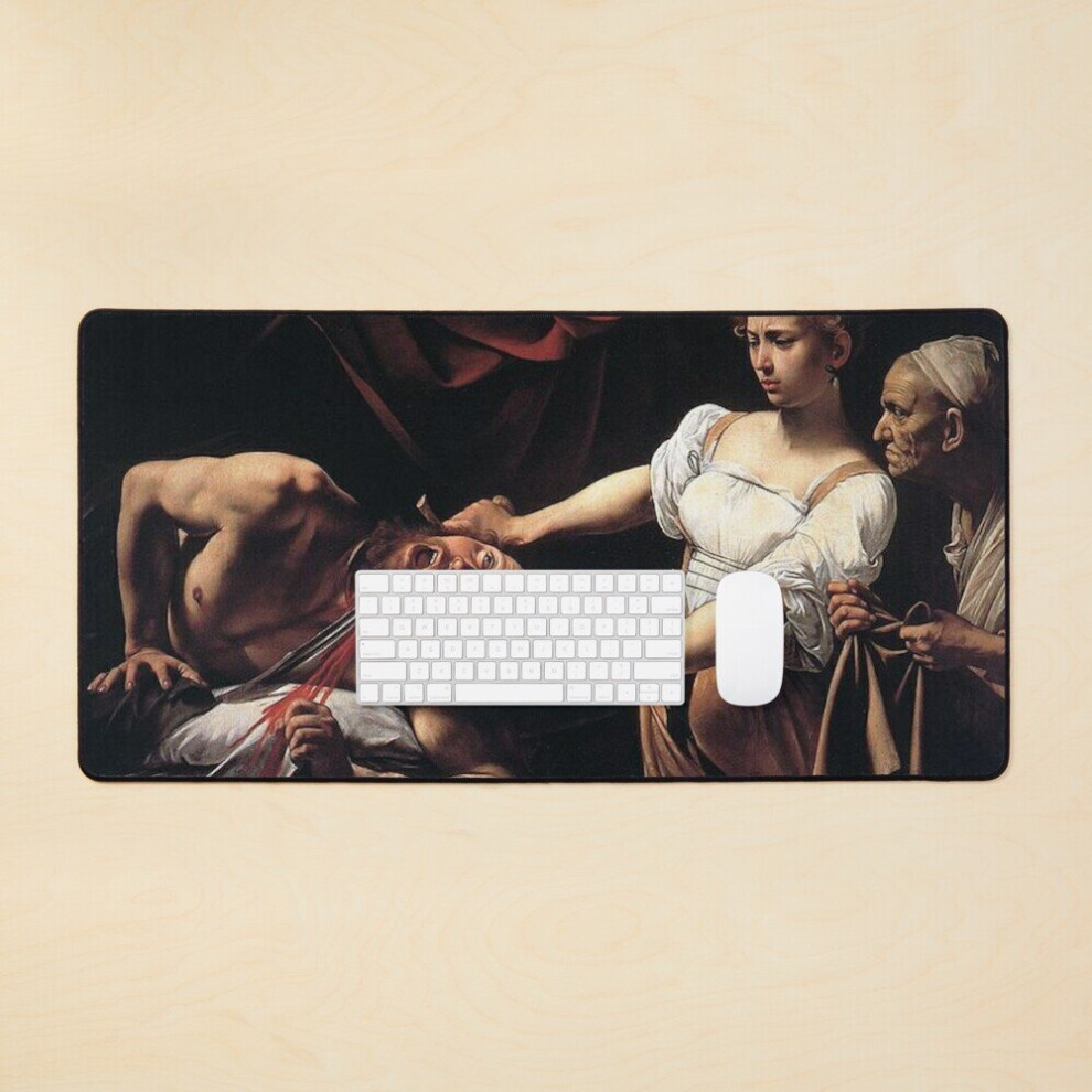 Desk Mat Judith Beheading Holofernes - Caravaggio Large Gaming Mouse Pad 35X16 Inch 7802738377460