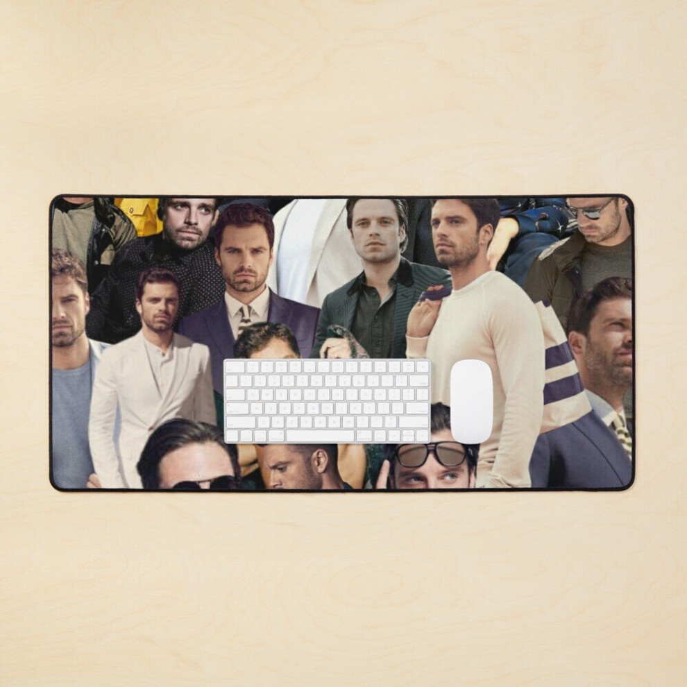 Desk Mat Sebastian Stan. Large Gaming Mouse Pad 35X16 Inch 7802738336504