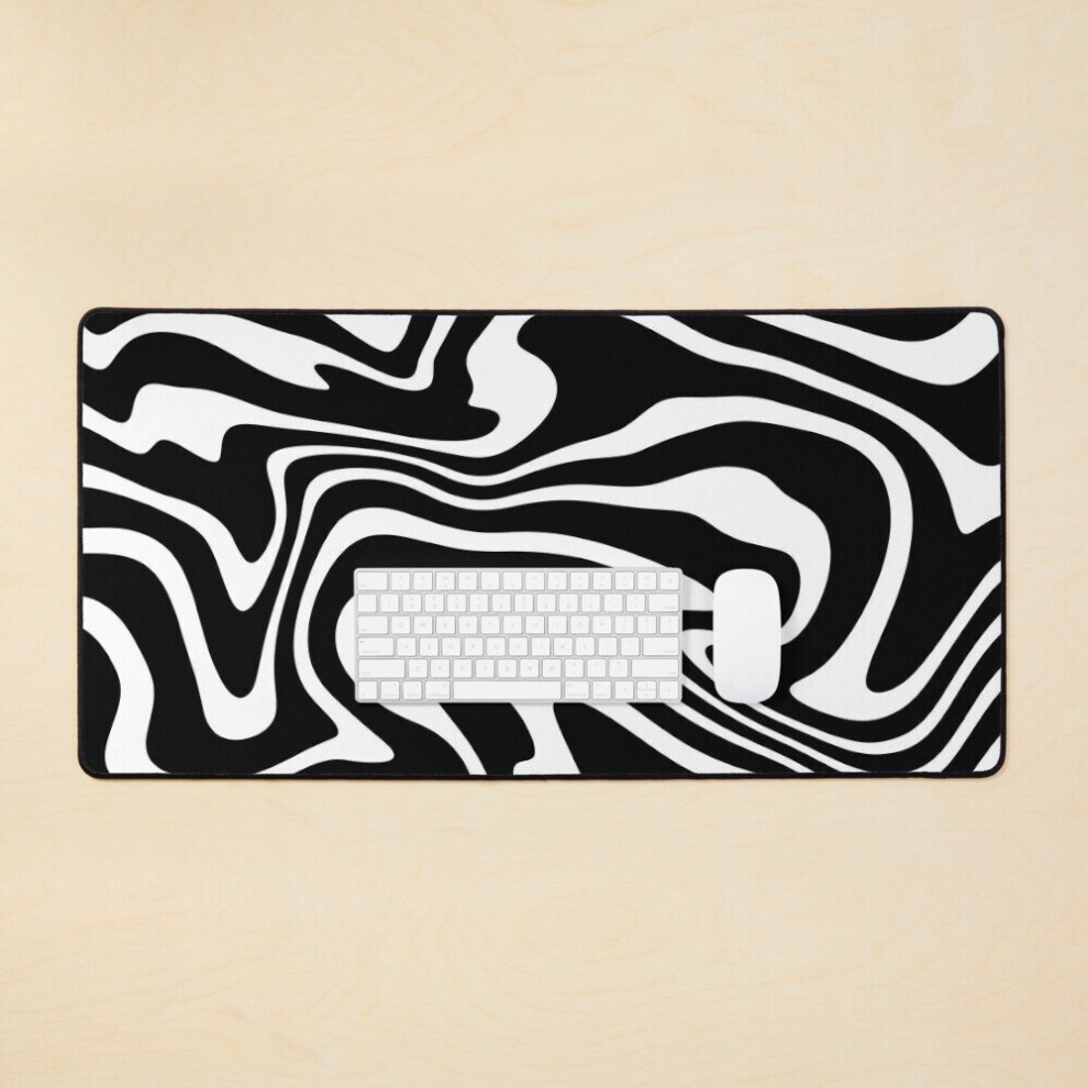 Desk Mat X Mousepad Large Gaming Mouse Pad 35X16 Inch White/Black 7802738365979