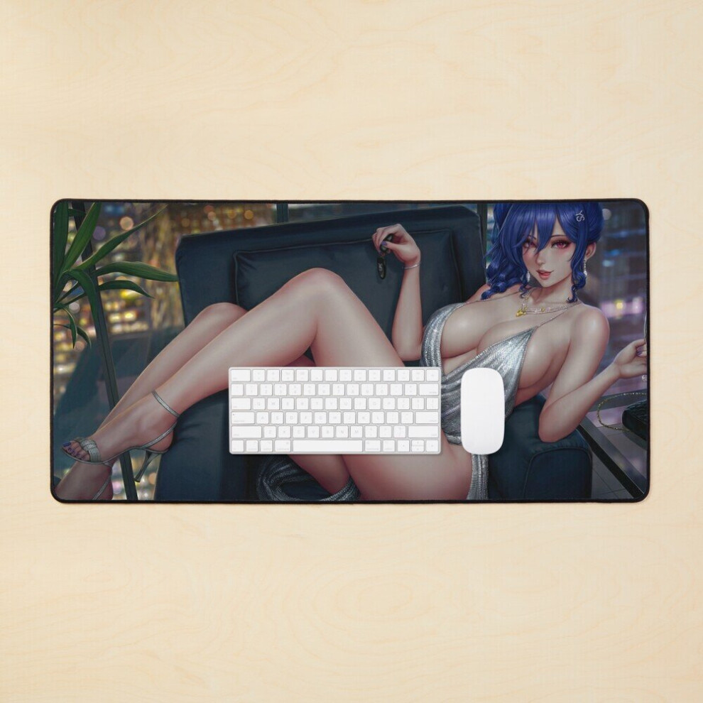 Desk Mat Sexy St Louis Party Dress Azur Lane Large Gaming Mouse Pad 35X16 Inch 7802738394344