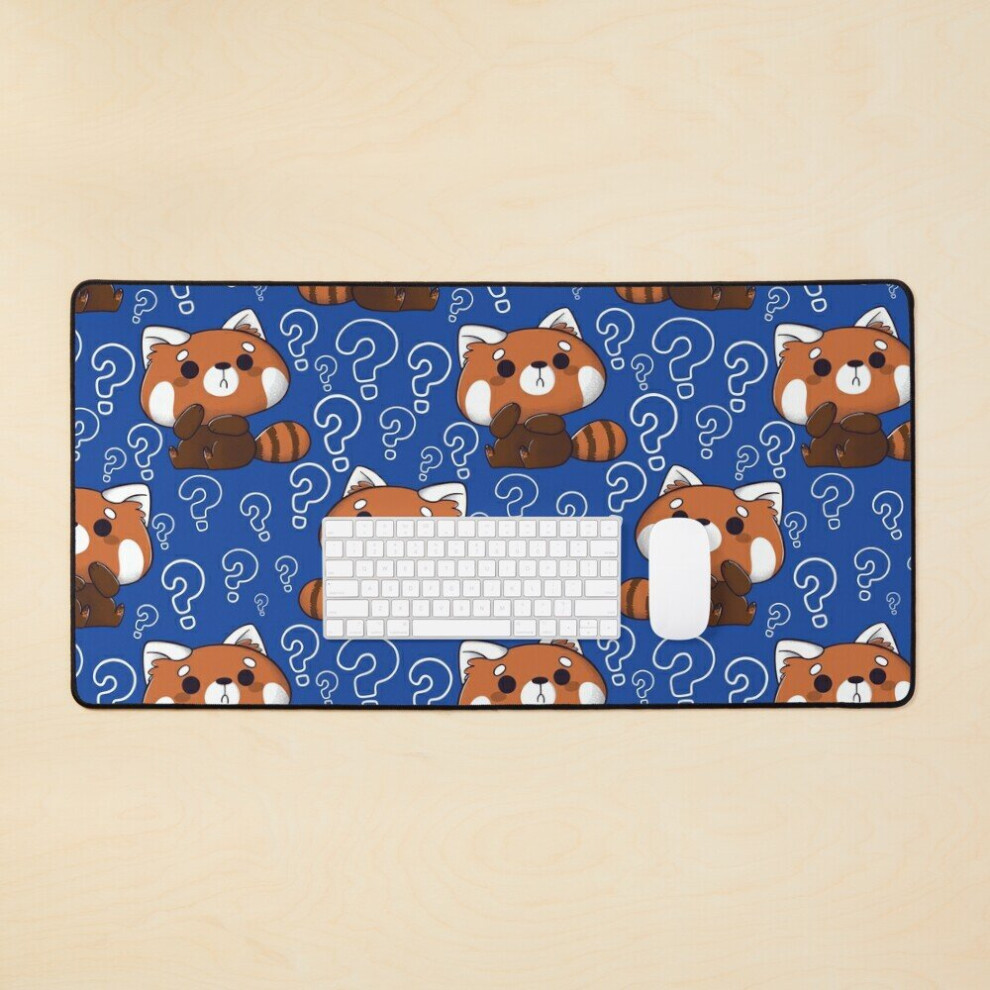 Desk Mat Forgetful Panda Large Gaming Mouse Pad 35X16 Inch Red 7802738324594